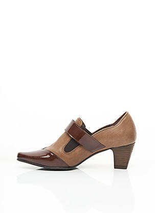 Sandale/pantofi decupați material neted toc de 4 la 6 cm alb FIDJI femeie