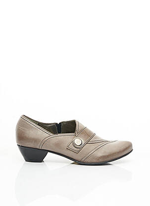 Pantofi cu toc țesătură satinată toc de 4 la 6 cm bej FIDJI femeie