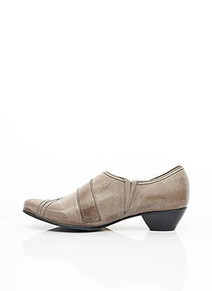 Pantofi cu toc țesătură satinată toc de 4 la 6 cm bej FIDJI femeie
