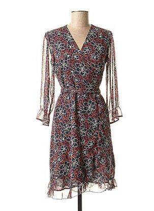 Rochie midi imprimeu floral mâneci lungi roșu LA FEE MARABOUTEE femeie