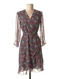 Rochie midi imprimeu floral mâneci lungi roșu LA FEE MARABOUTEE femeie