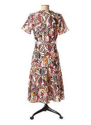 Rochie midi imprimeu fantezie mâneci scurte roz LA FEE MARABOUTEE femeie