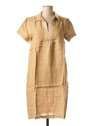 Rochie midi mâneci scurte mâneci scurte maro LA FEE MARABOUTEE femeie
