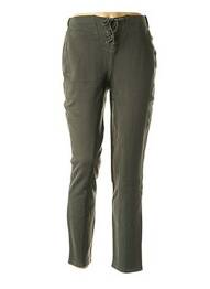 Pantalon drept talie elastică verde LA FEE MARABOUTEE femme
