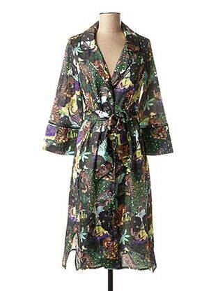 Rochie midi imprimeu fantezie mâneci lungi negru LA FEE MARABOUTEE femeie