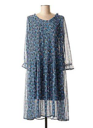 Rochie midi imprimeu fantezie mâneci lungi albastru LA FEE MARABOUTEE femeie