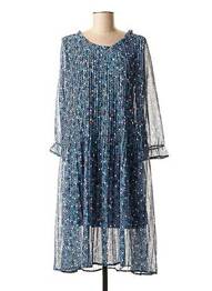 Rochie midi imprimeu fantezie mâneci lungi albastru LA FEE MARABOUTEE femeie