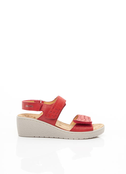 Sandale/pantofi decupați material neted toc de 7 la 9 cm roșu MOBILS femme