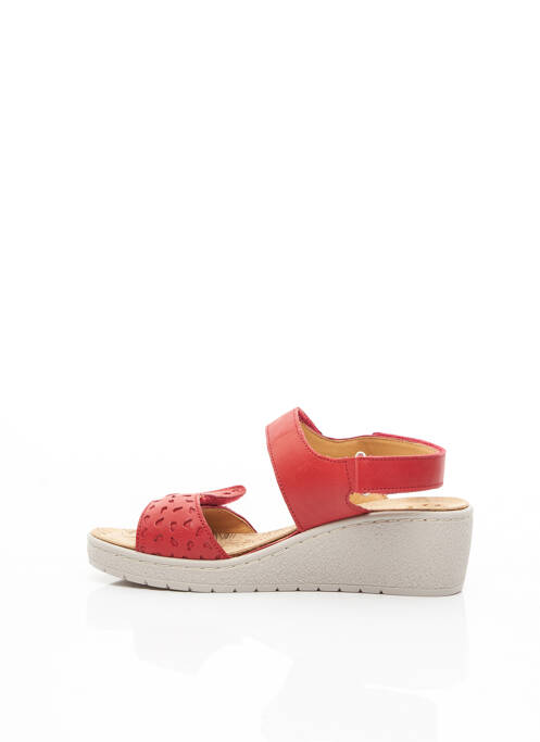 Sandale/pantofi decupați material neted toc de 7 la 9 cm roșu MOBILS femme
