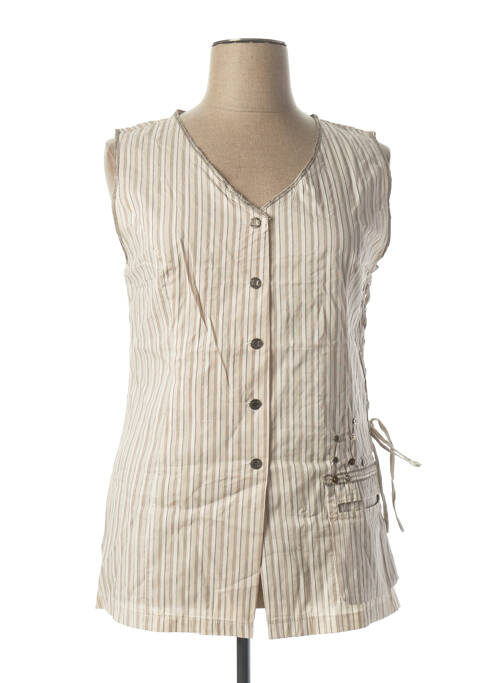 Tunică fără mâneci bej L33 femeie