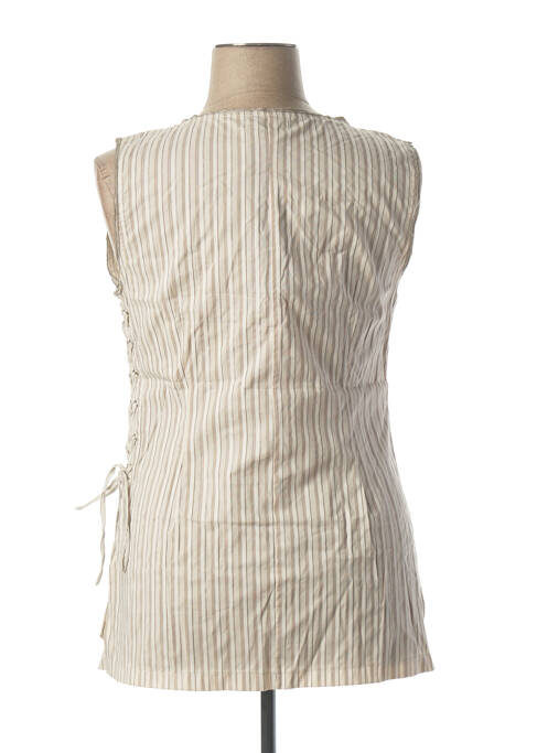 Tunică fără mâneci bej L33 femeie