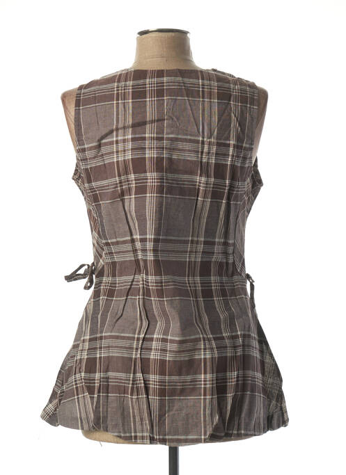 Tunică fără mâneci maro L33 femeie