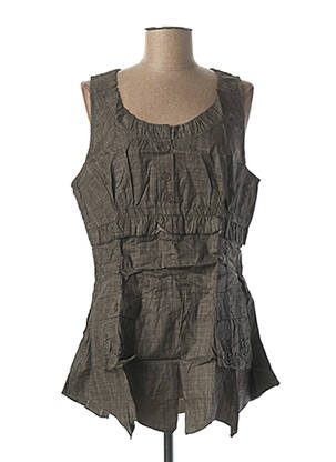 Tunică fără mâneci maro L33 femeie