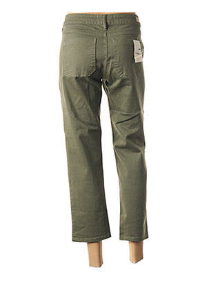 Pantalon 7/8 închidere cu fermoar sub clapetă cu nasturi talie joasă verde FIVE femeie
