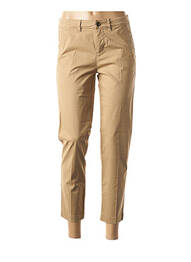 Pantalon 7/8 țesătură poplin mărime normală bej MAYJUNE femme