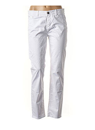 Pantalon croială dreaptă talie joasă alb MAYJUNE femeie