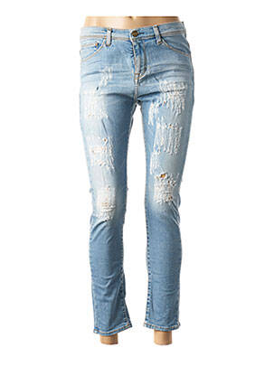 Pantalon 7/8 elasticitate talie joasă albastru ACQUAVERDE femeie