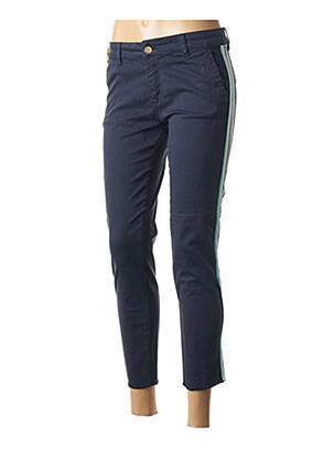 Pantalon 7/8 elasticitate talie joasă albastru FIVE femeie