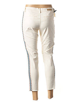 Pantalon 7/8 elasticitate talie joasă alb FIVE femeie