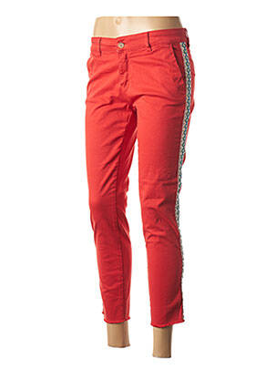 Pantalon 7/8 elasticitate talie joasă roșu FIVE femeie