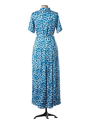 Rochie lungă imprimeu floral mâneci 3/4 albastru FABIENNE CHAPOT femeie