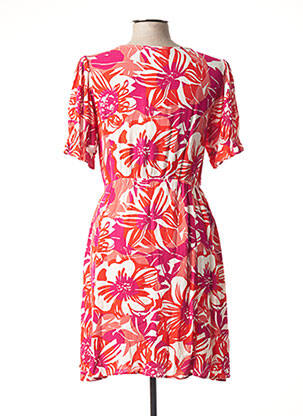 Rochie midi imprimeu floral mâneci scurte roz FABIENNE CHAPOT femeie
