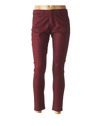 Pantalon slim broderie cu nituri mărime normală roșu ONE STEP femeie