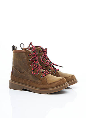Botine/ghete țesătură satinată maro UGG băiat