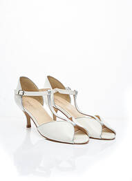Sandale/pantofi decupați material neted toc de 4 la 6 cm alb GEORGIA ROSE femme
