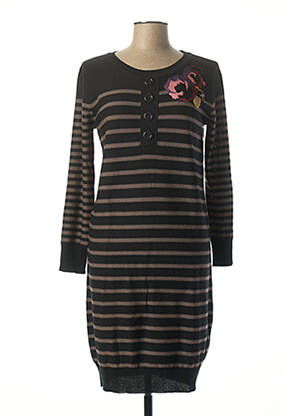 Rochie midi mâneci lungi mâneci lungi negru FUEGO WOMAN femeie