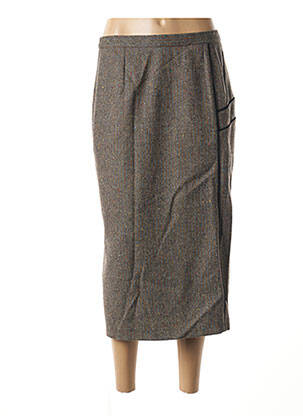 Fustă midi croială dreaptă maro FRANCE RIVOIRE femme