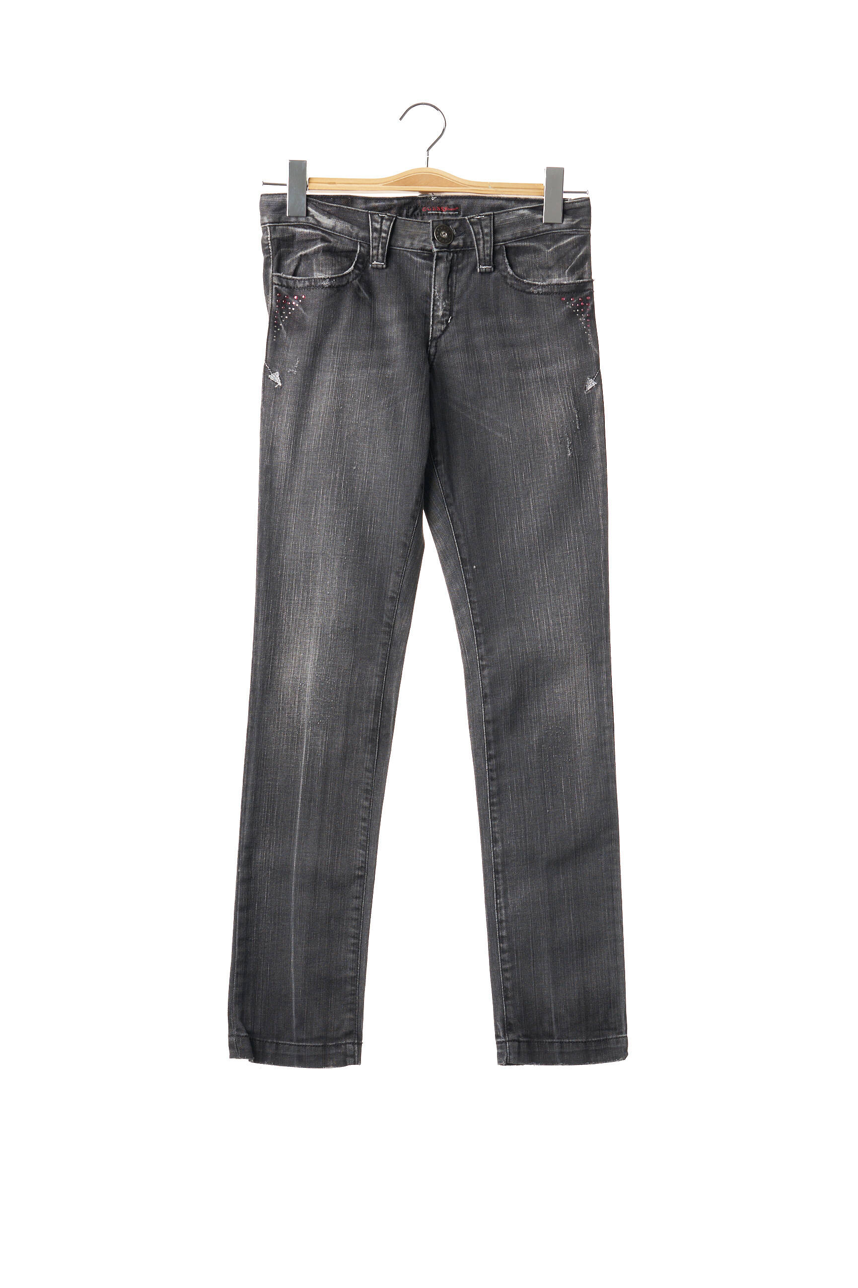 Pantalon slim mărime normală gri GUESS JEANS fată