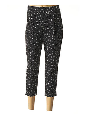 Pantalon trei sferturi buzunare talie înaltă negru SISLEY femeie