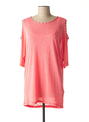 Pulover tunică roz MARBLE femeie