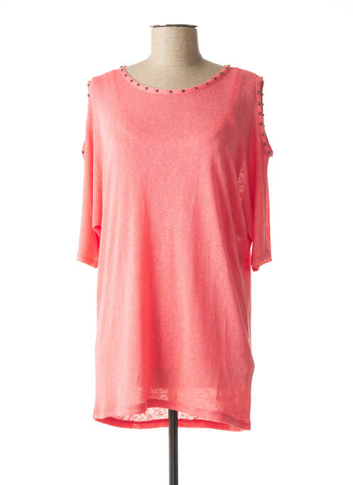 Pulover tunică roz MARBLE femeie