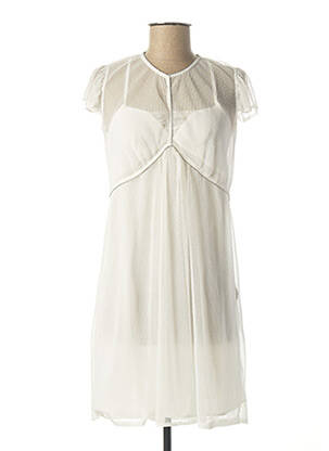 Rochie midi mâneci scurte mâneci scurte alb INFINITIF femeie