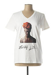 Tricou imprimeu fantezie mâneci scurte alb DAVID ZELLER femeie