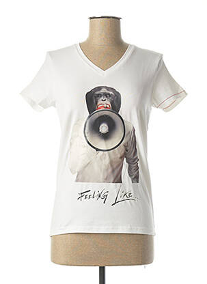 Tricou imprimeu fantezie mâneci scurte alb DAVID ZELLER femeie
