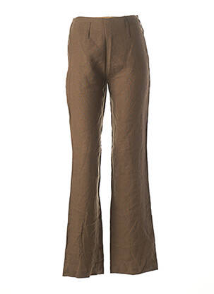 Pantalon evazat talie cu cleme talie înaltă maro LOLA femeie