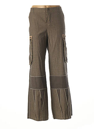 Pantalon larg maro TRICOT CHIC femeie