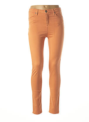 Pantalon slim țesătură poplin mărime normală portocalie EMMA & CARO femeie