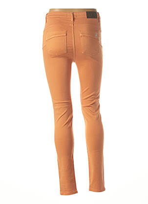 Pantalon slim țesătură poplin mărime normală portocalie EMMA & CARO femeie