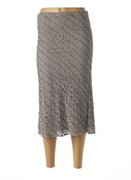 Fustă midi talie elastică gri EN VOGUE femme