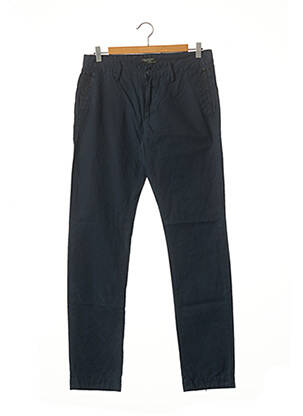 Pantalon chino țesătură poplin mărime normală albastru THREENITY femeie