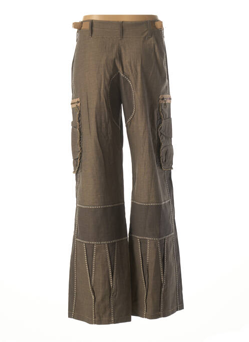 Pantalon larg maro TRICOT CHIC femeie