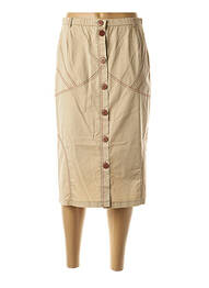 Fustă midi talie elastică bej JEAN GABRIEL femme