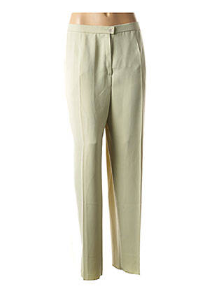 Pantalon drept închidere cu fermoar sub clapetă cu nasturi verde KARTING femme