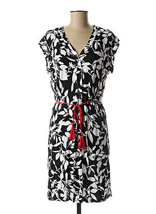 Rochie midi imprimeu floral mâneci scurte negru YSABEL MORA femeie