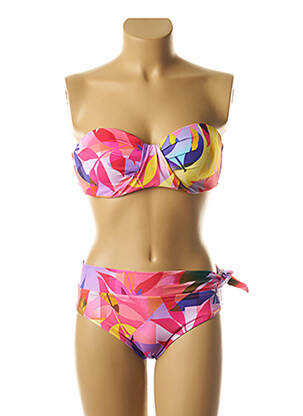 Costum de baie din două piese închidere cu agrafă top sutien modelat roz YSABEL MORA femeie