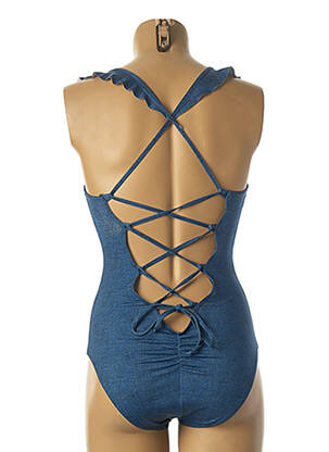 Costum de baie dintr-o singură piesă top bentiță top bentiță albastru PLAGE DU SUD femeie
